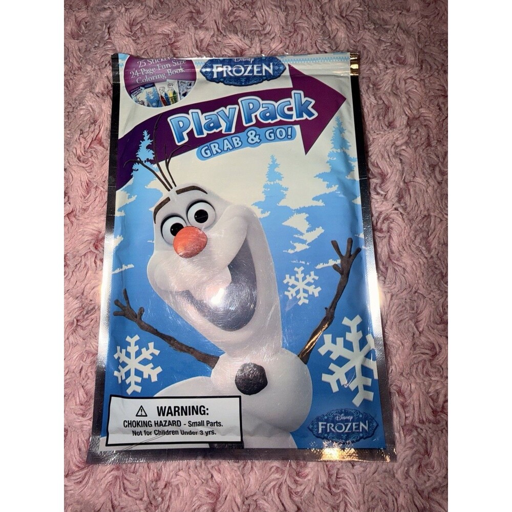 Disney Frozen Play Pack Grab & Go 24 Page Book 4 Crayons 25 Stickers Olaf Read